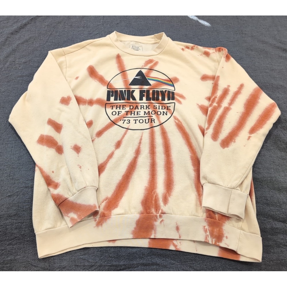 Pink Floyd The Dark Side of the Moon 73 Tour Tie Dye Sweatshirt Women's 2XL